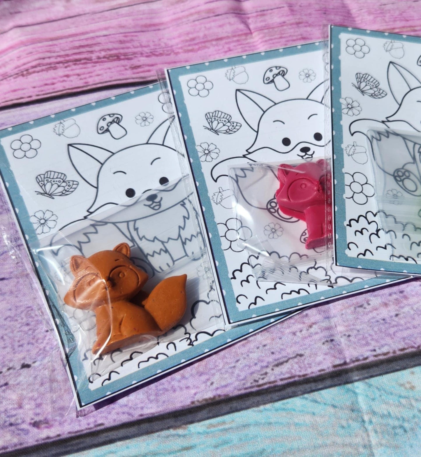 Fox Crayon Party Favors: Woodland Birthday Gift, Non-Toxic Art