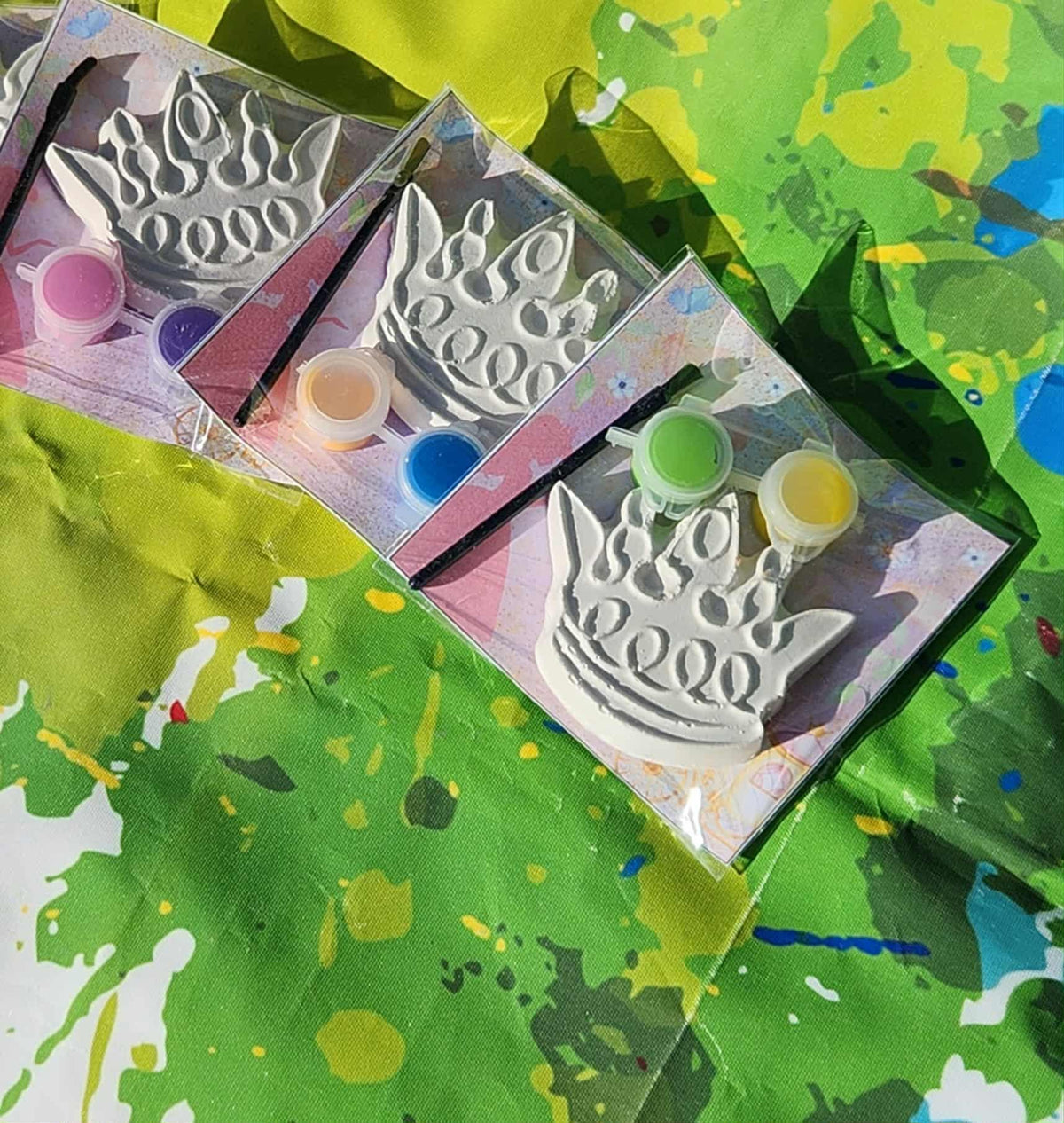 Princess Crown Plaster Paint Kits - Royal Party Favors for Girls - DIY Princess Craft Activity - Birthday Crown Kit - Fairy Tale Theme