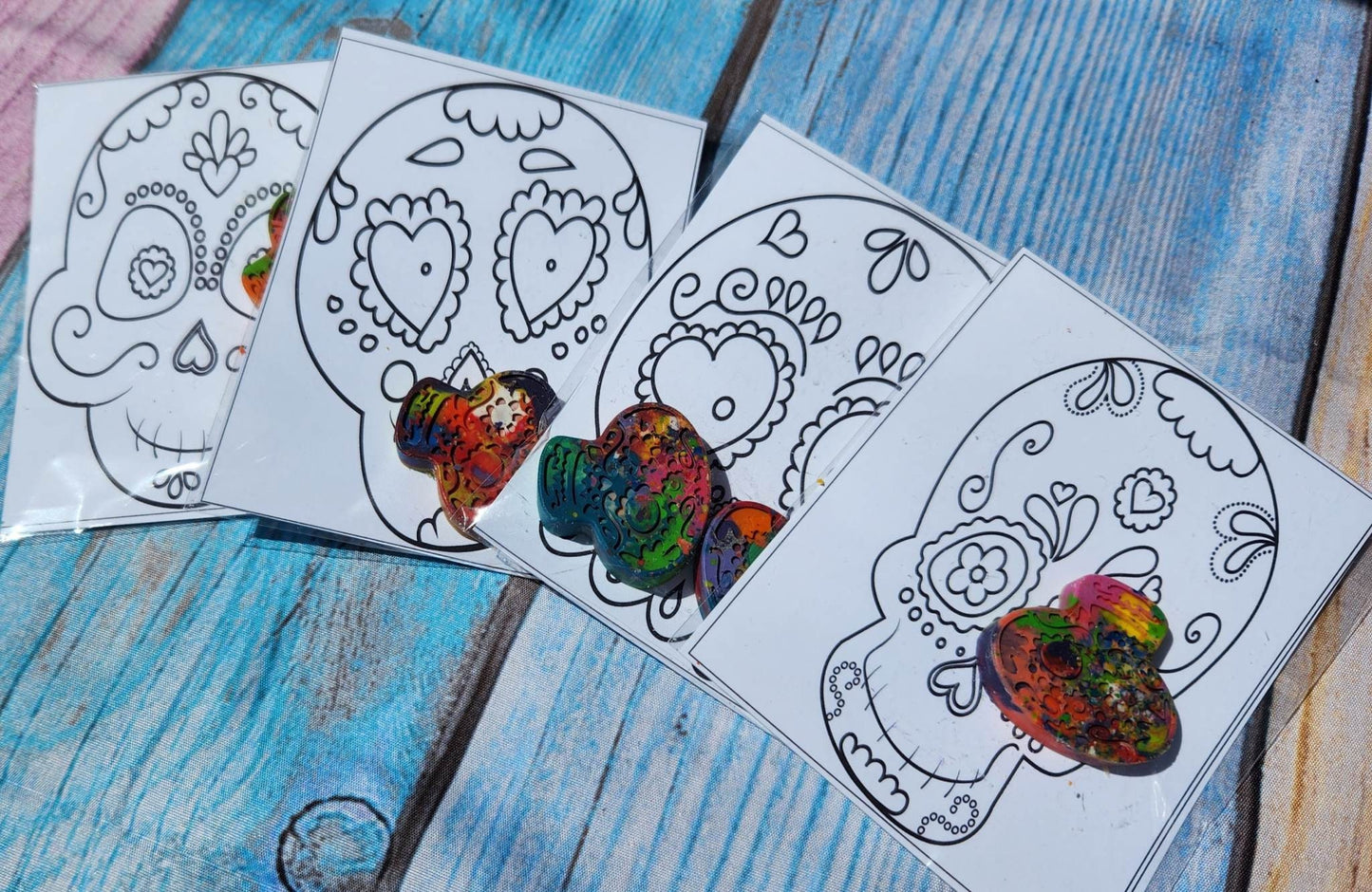 Sugar skull Party Favor Coloring Kits, Crayon names, Crayons, Birthday Party Favors