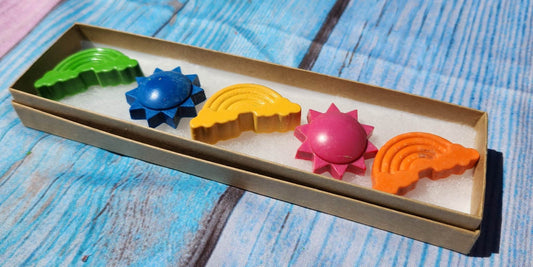 Rainbows and Sun Crayons Box Set - Party Favors - Rainbow Party