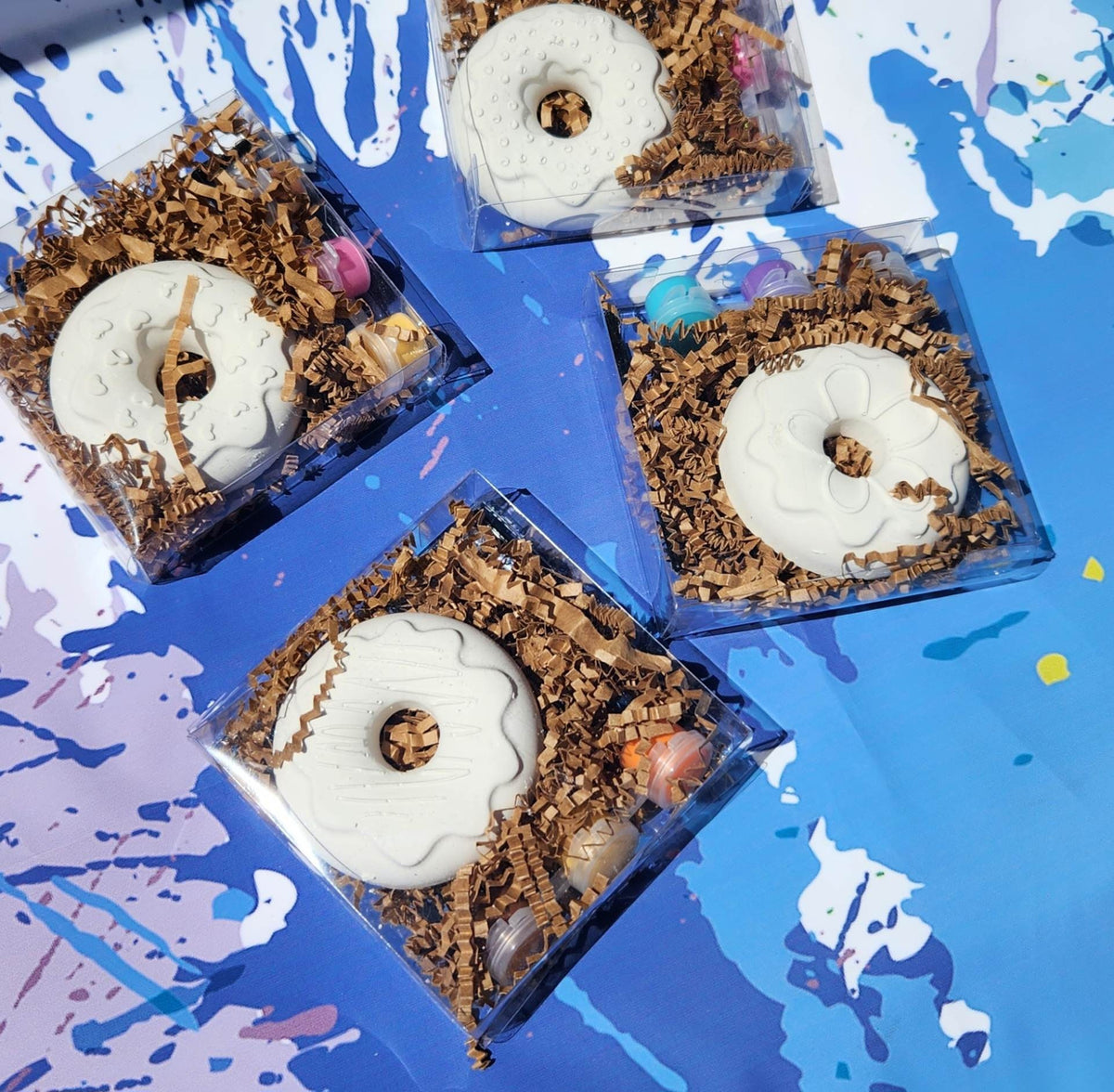 Doughnut Paint Your Own Kits – Kids Birthday Party Favors, DIY Plaster Painting Activity, Sweet Treat Art Gift