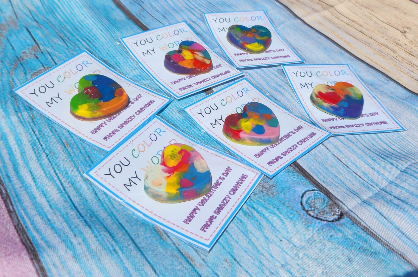Valentine’s Day Favors with Crayons | Personalized Kids Valentines | Heart Crayon Cards | Classroom Valentines