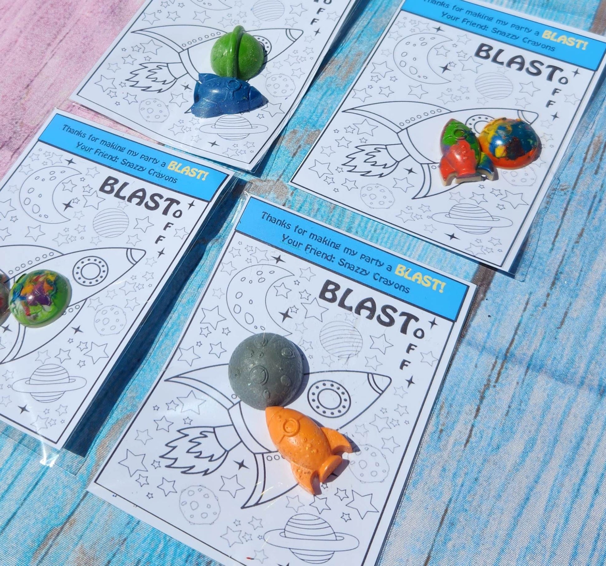 Space Theme Coloring Kit: Party Favors with Crayons