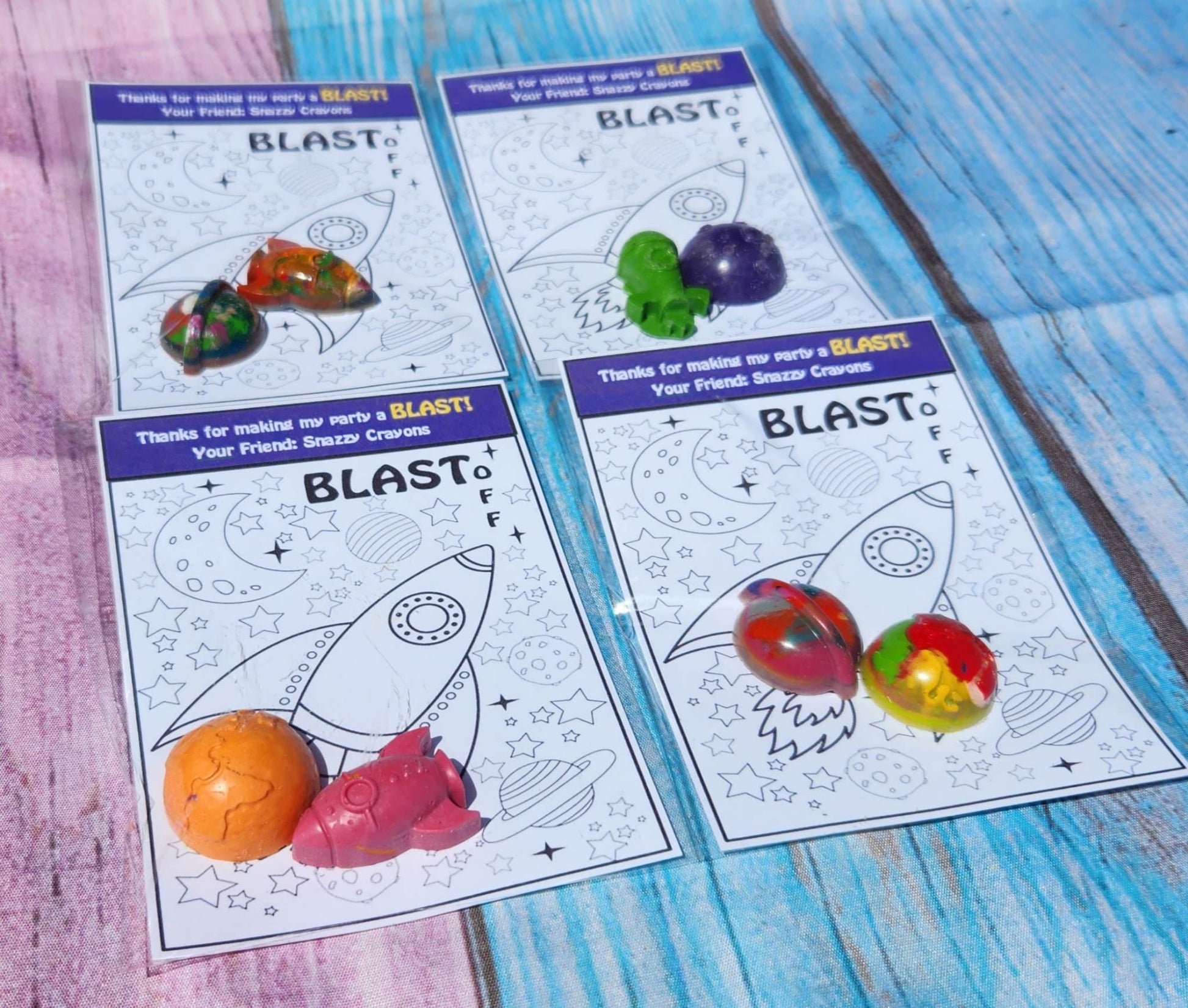 Space Theme Coloring Kit: Party Favors with Crayons