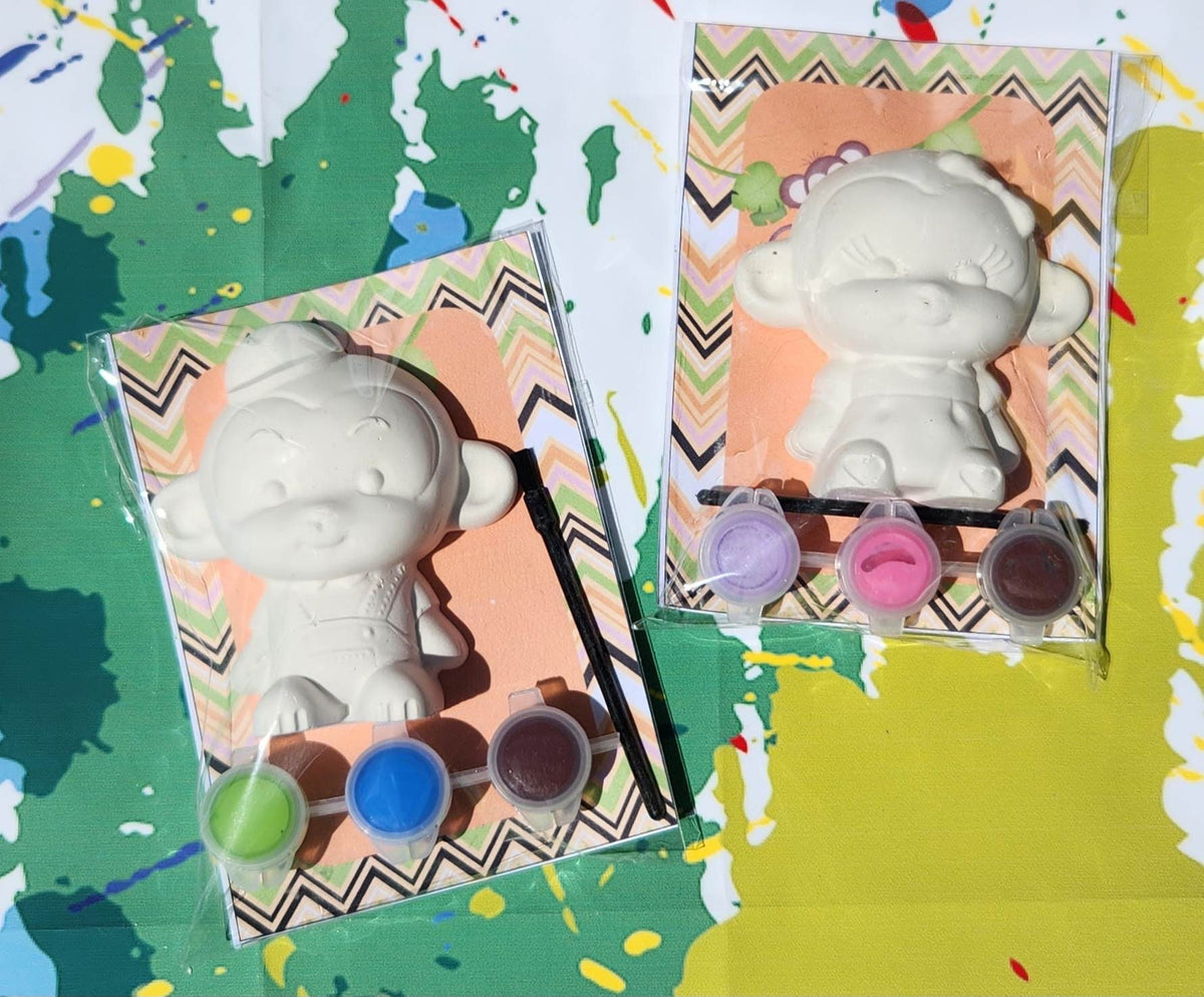 Monkey Paint Kit: Birthday Party Favors with Brush & 3 Paints