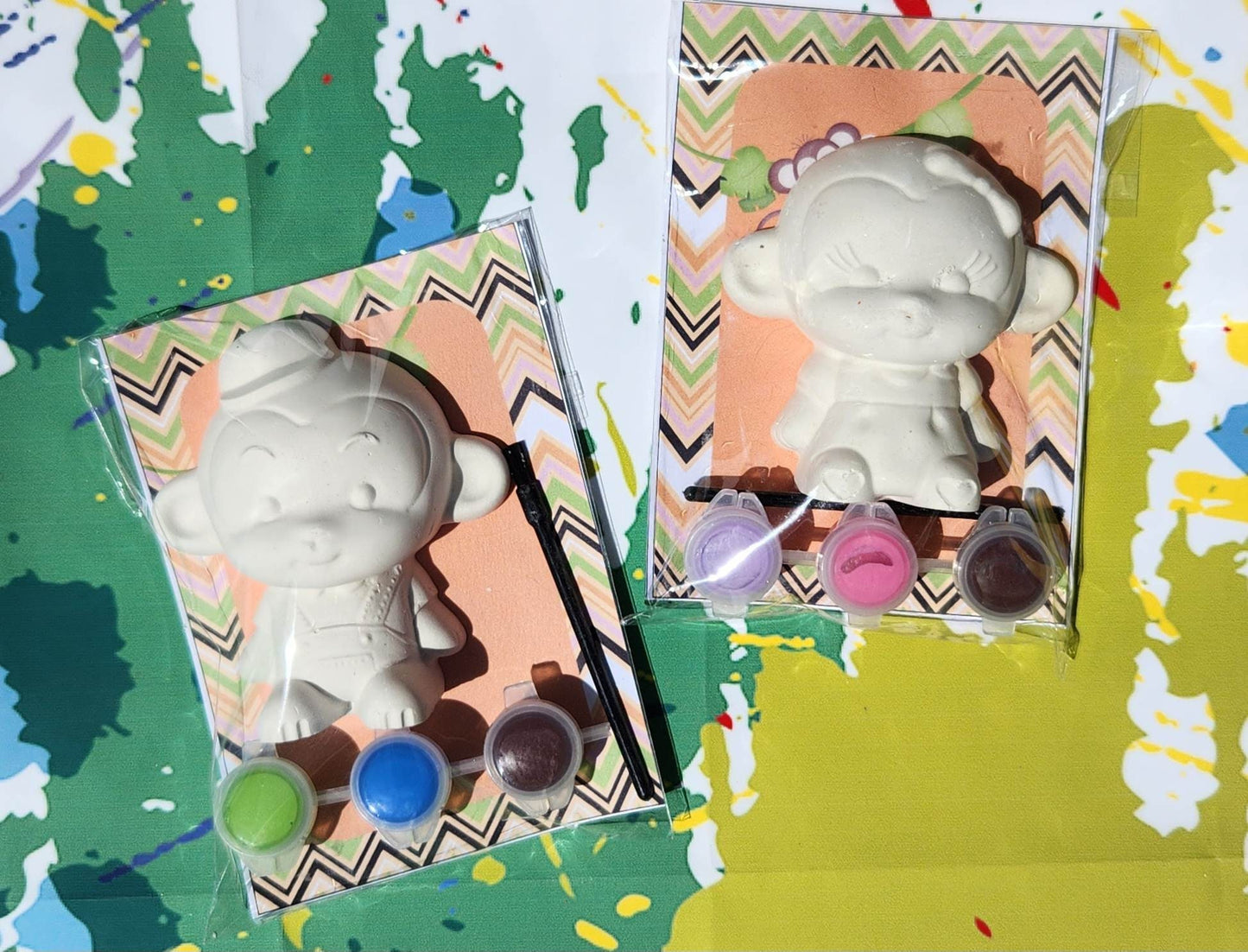 Monkey Paint Kit: Birthday Party Favors with Brush & 3 Paints