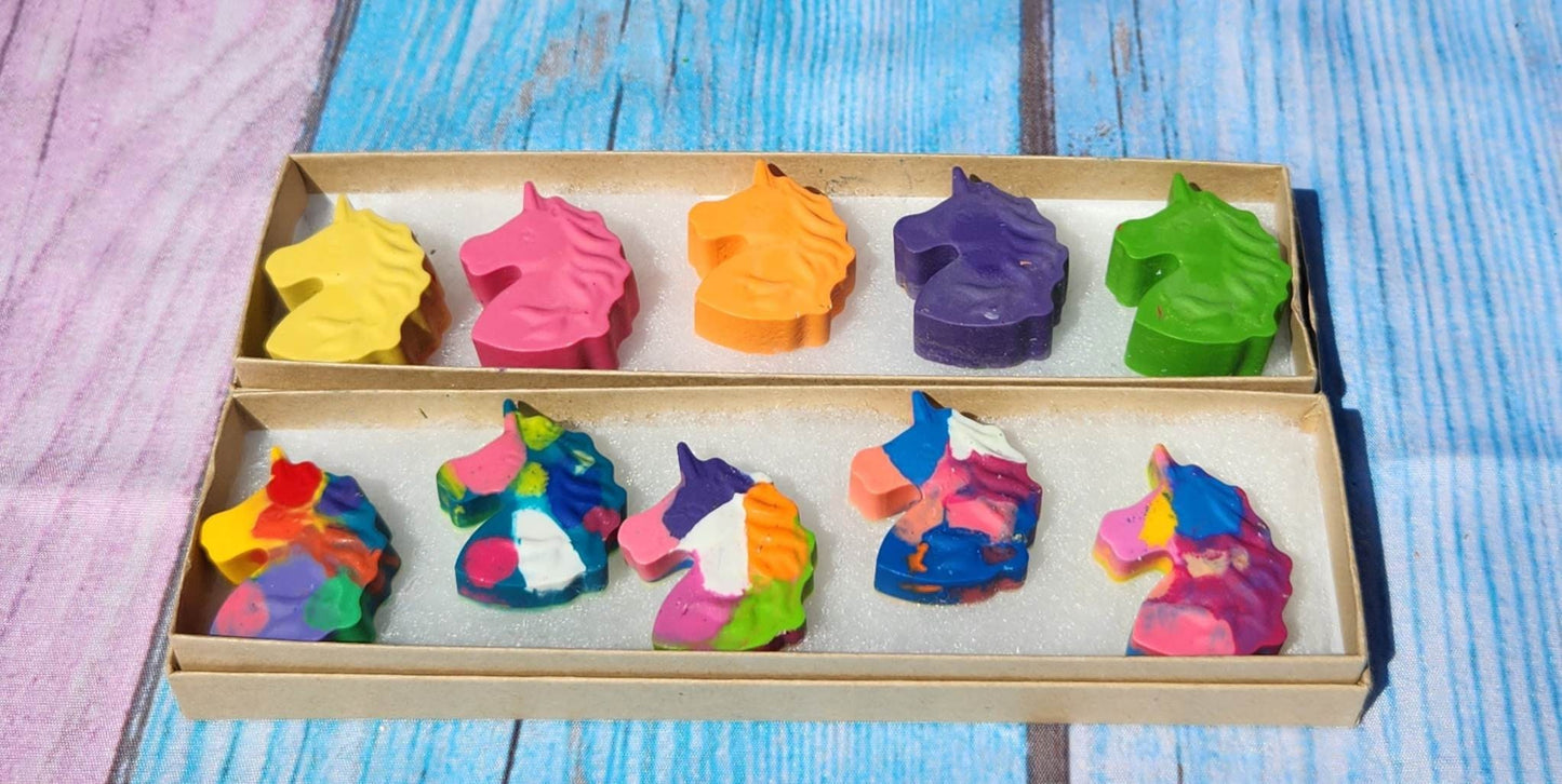Unicorn Crayons l Unicorn Party Favors l Kids Unicorn Gifts l Gift For Kids Birthday l Unicorn Box Set of 5 Crayons