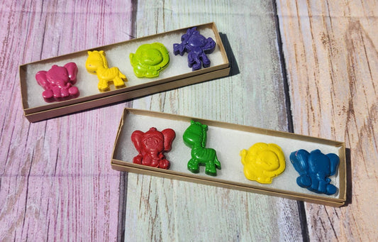 Jungle Animal Crayons: Party Favors, Kids Art - Set of 4
