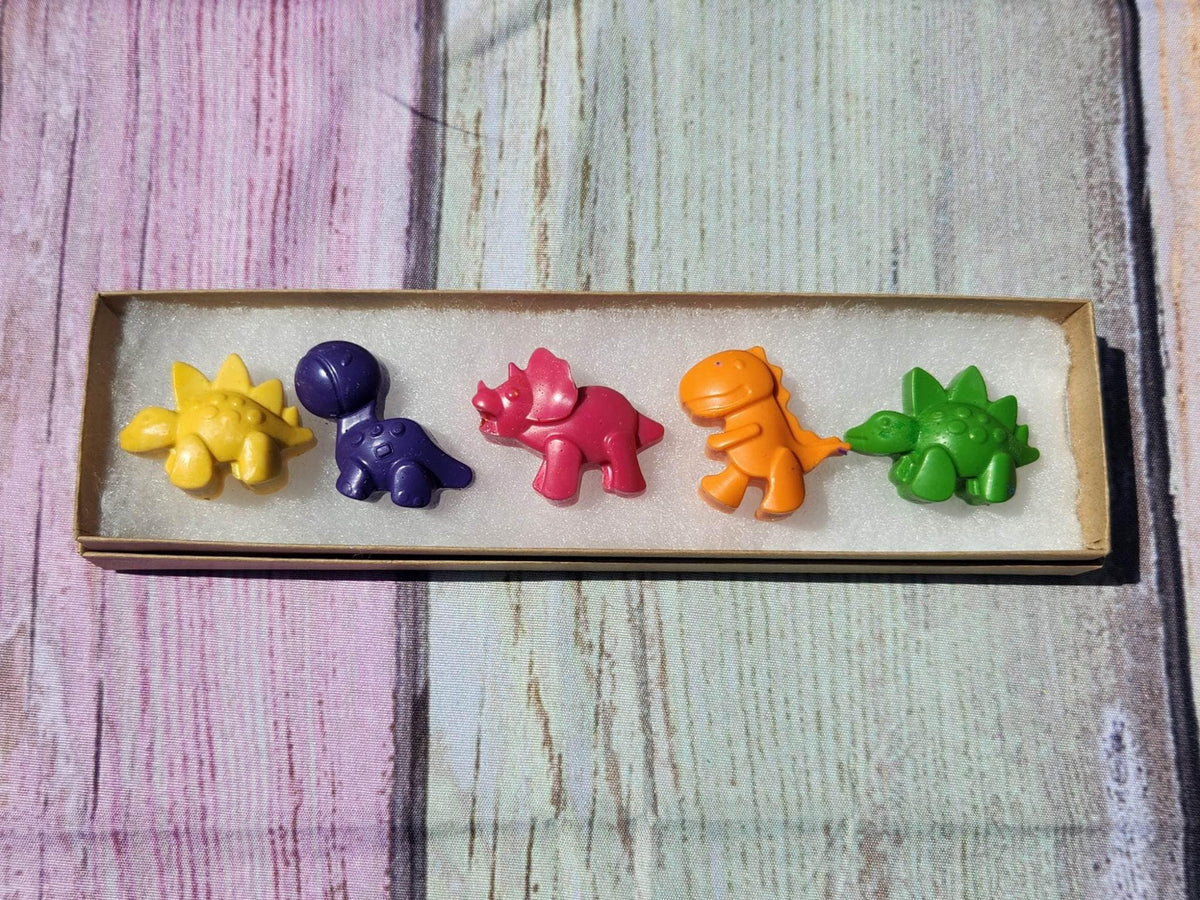Dinosaur Box Crayon Set - Party Favors - Personalized Crayons - Girl & Boy Dinosaur