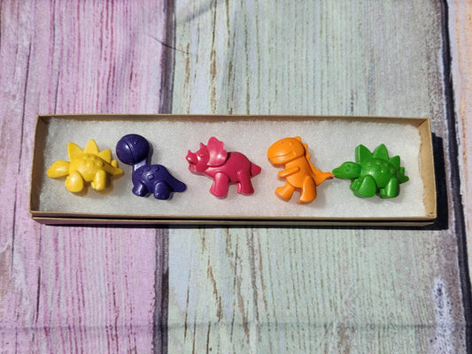 Dinosaur Box Crayon Set - Party Favors - Personalized Crayons - Girl & Boy Dinosaur
