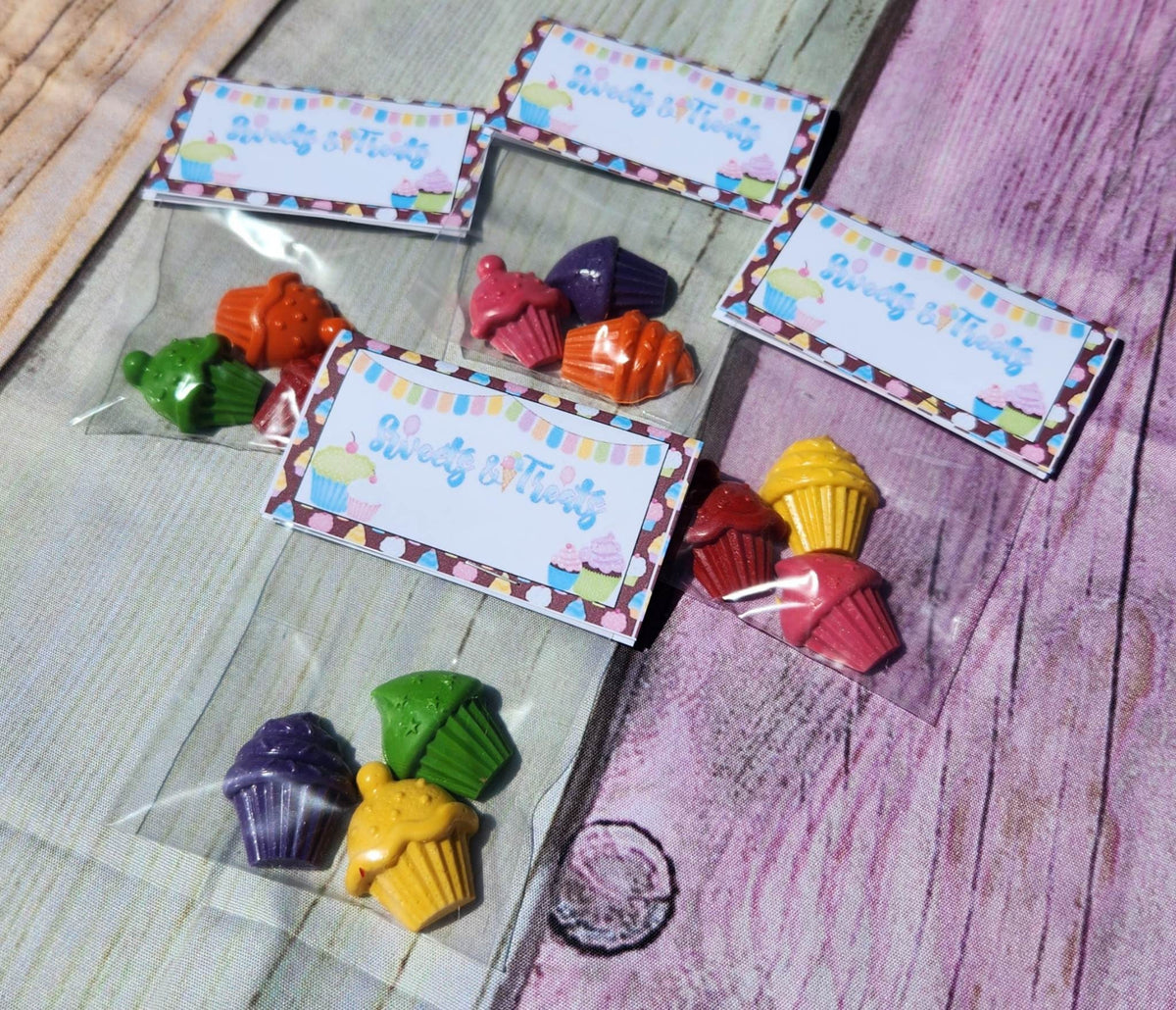 Mini Cupcake Party Crayons - Party Fillers, Crayons, Birthday Party Favors - Party Favors