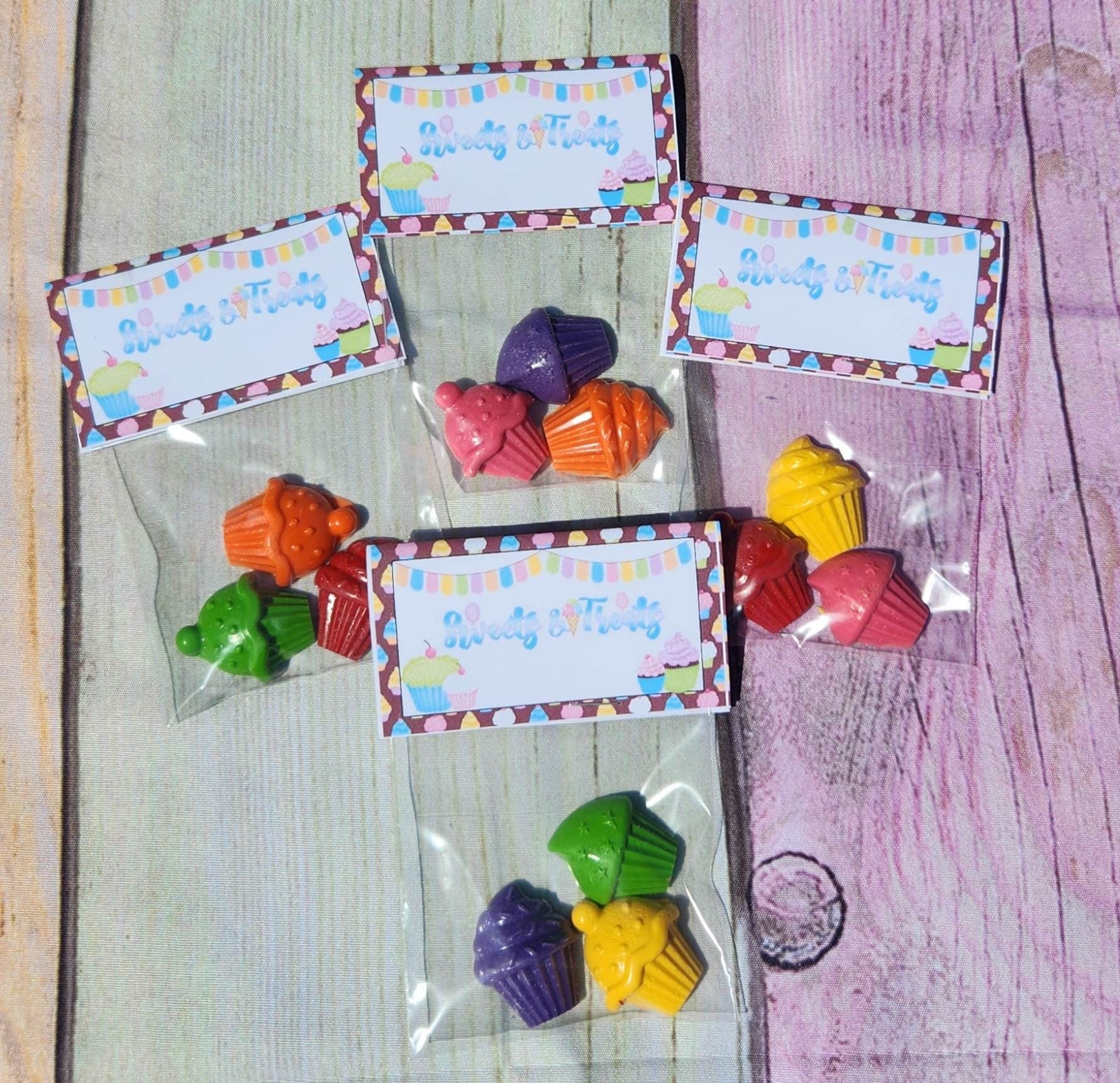 Mini Cupcake Party Crayons - Party Fillers, Crayons, Birthday Party Favors - Party Favors