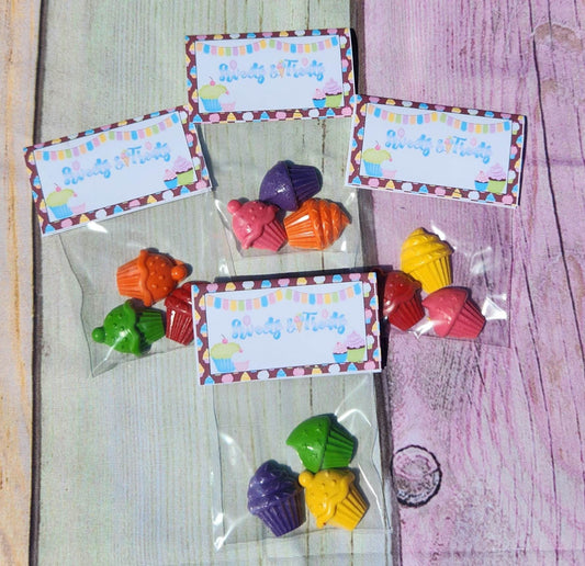 Mini Cupcake Party Crayons - Party Fillers, Crayons, Birthday Party Favors - Party Favors