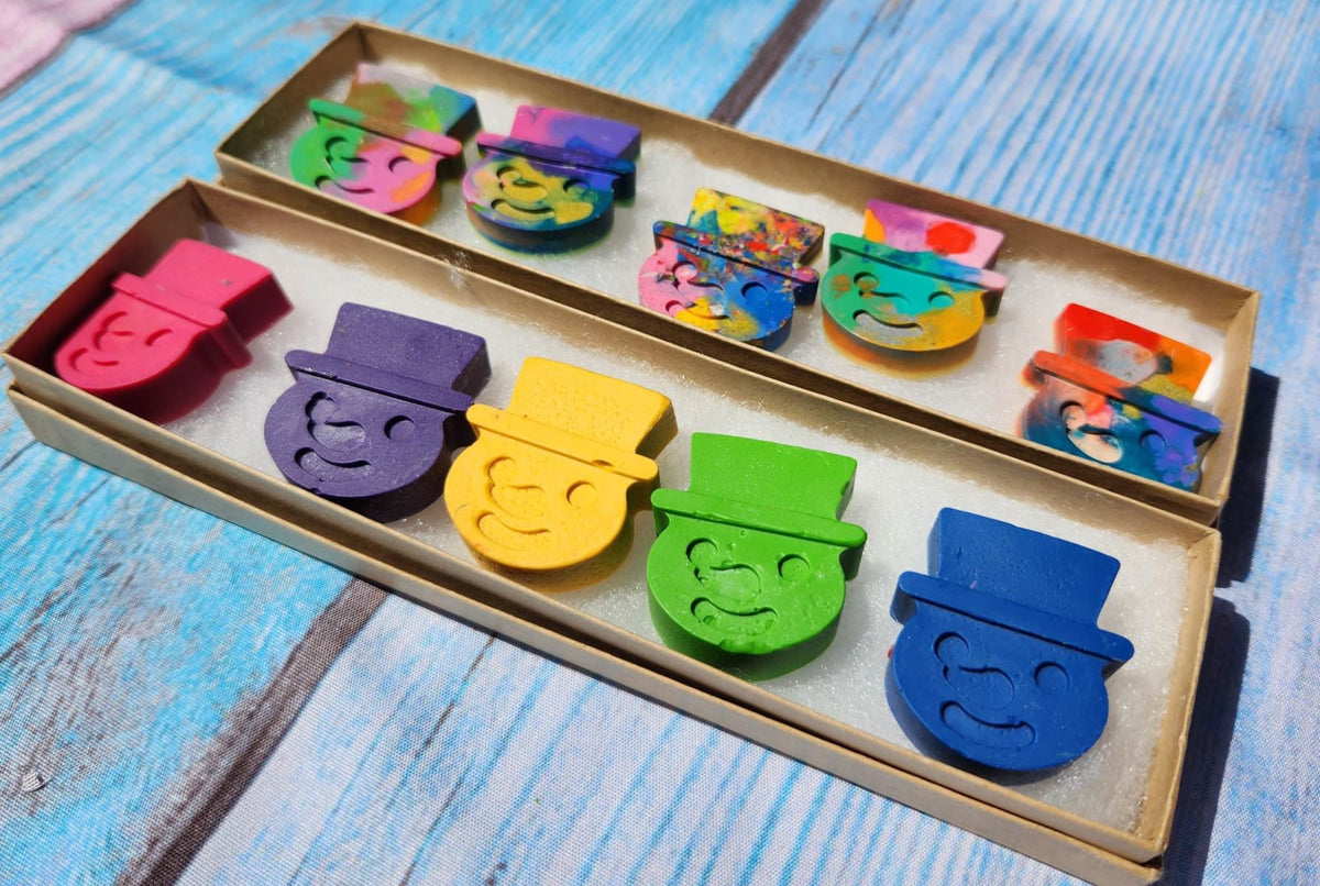 Snowman Heads Crayons Boxed Set