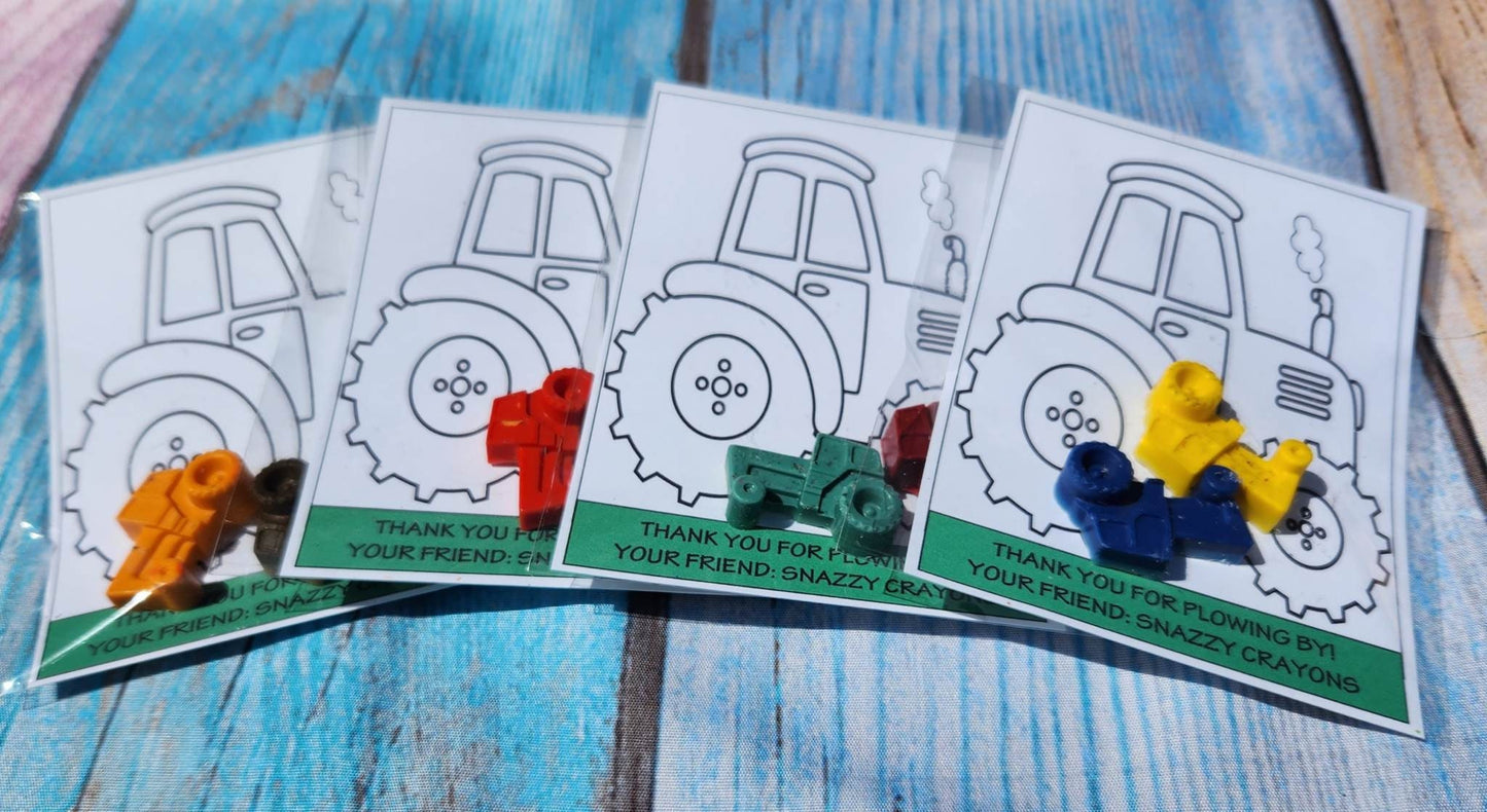 Farm Tractor Themed Coloring Party Favors , Personalized Crayons, Pig Crayons, Barnyard Fun