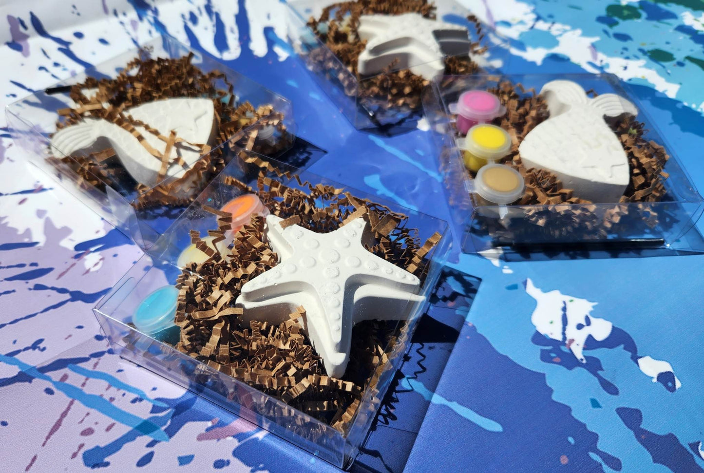 Mermaid Tails and Shell Plaster Paint Kits – DIY Party Favors for Kids, Under the Sea Birthday Craft Activity