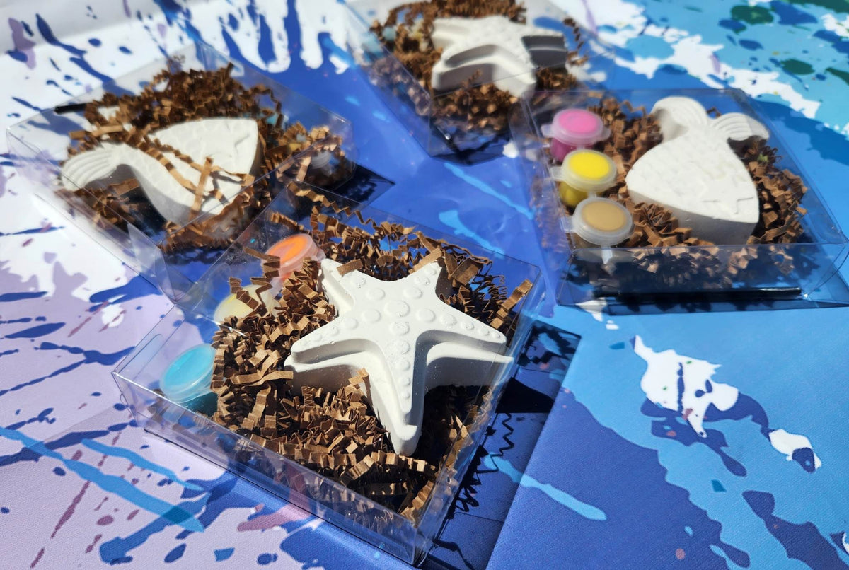 Mermaid Tails and Shell Plaster Paint Kits – DIY Party Favors for Kids, Under the Sea Birthday Craft Activity