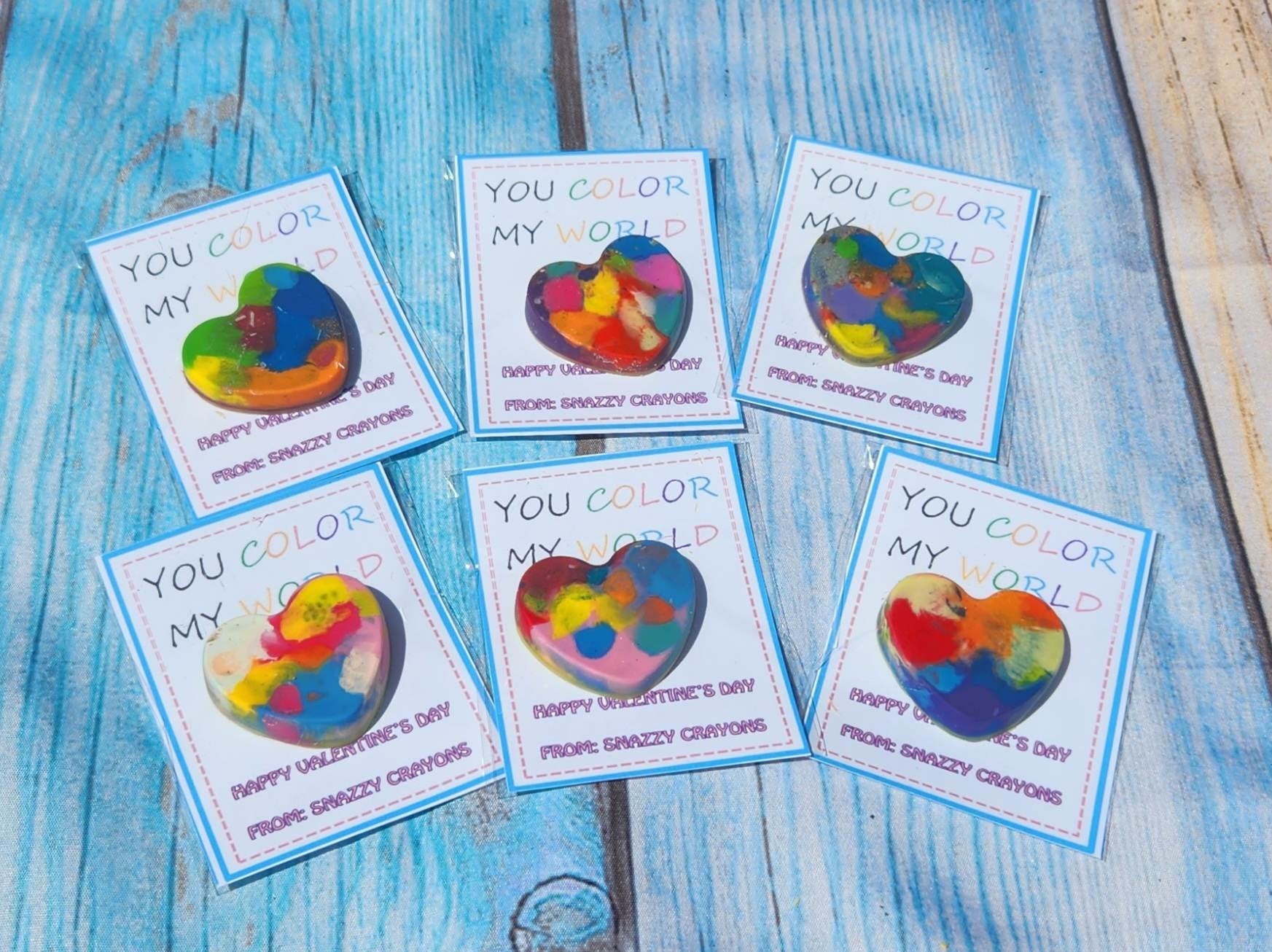 Valentine’s Day Favors with Crayons | Personalized Kids Valentines | Heart Crayon Cards | Classroom Valentines