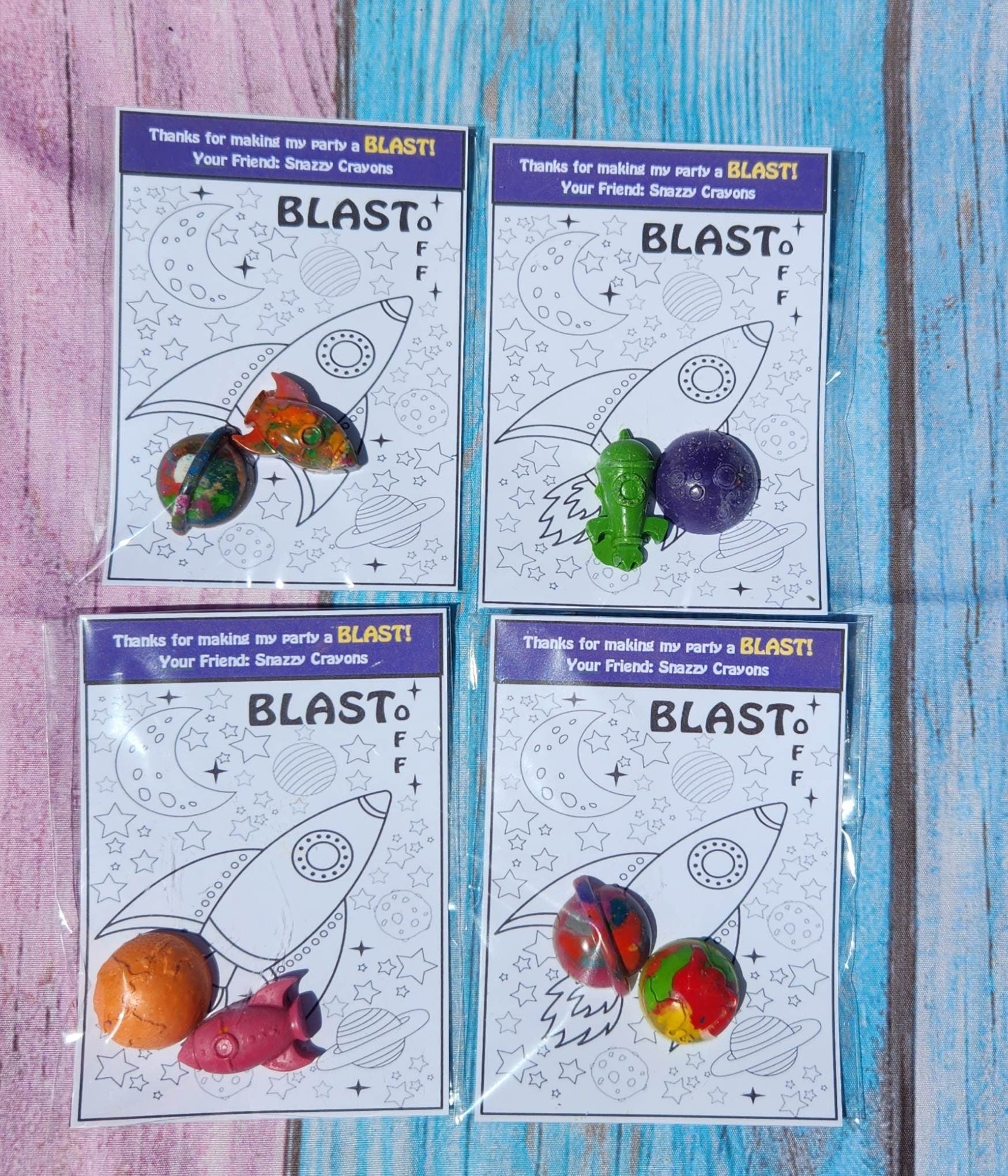 Space Theme Coloring Kit: Party Favors with Crayons