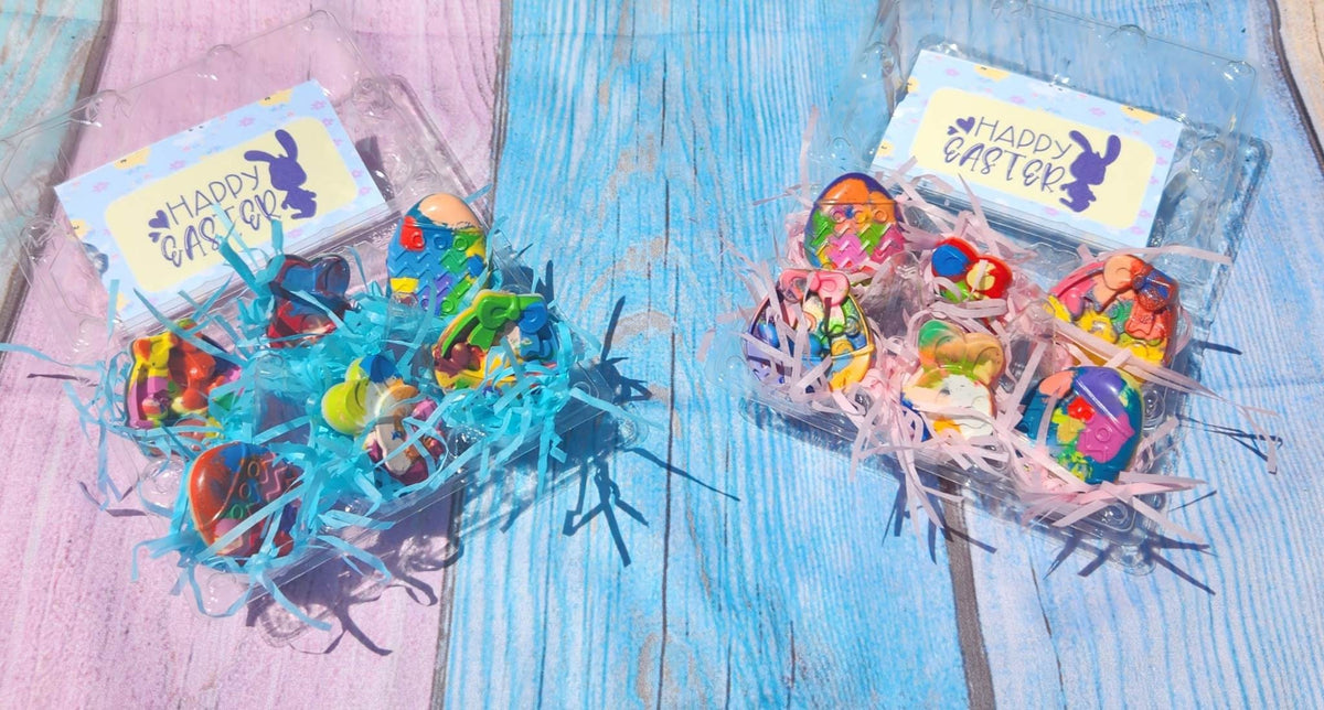 Easter Basket Gift l Kids Easter Gift l 6 Easter Crayons in Carton l Toddler Crayons l Easter Coloring l Easter Crayons l Bunny Crayon