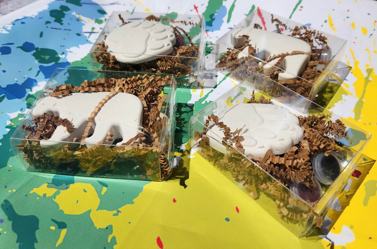 Wild Bear Adventure Plaster Paint Kits - Perfect Wilderness Birthday Party Favors for Boys , Birthday Craft, Party Activity, Thank you Bags