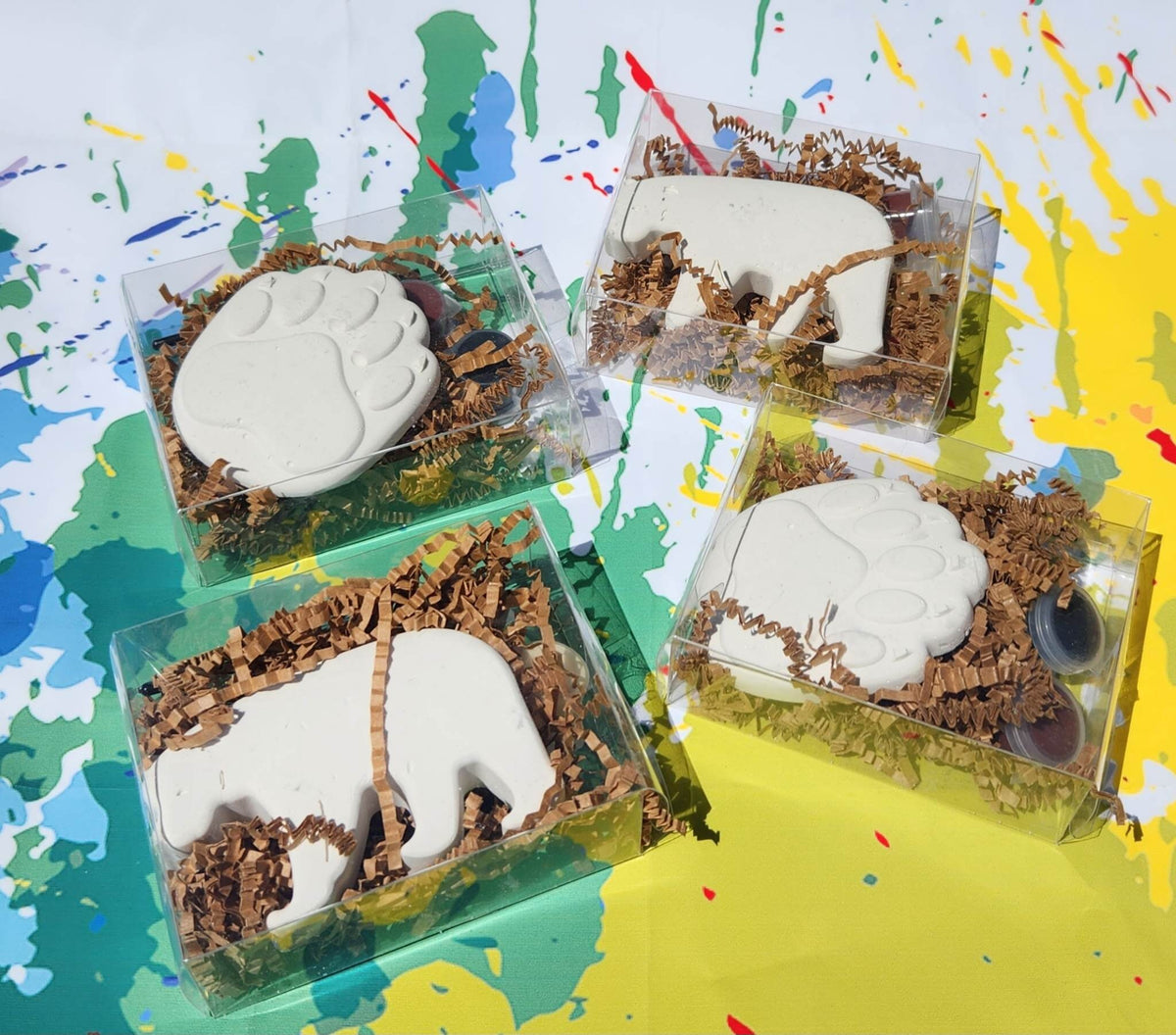 Wild Bear Adventure Plaster Paint Kits - Perfect Wilderness Birthday Party Favors for Boys , Birthday Craft, Party Activity, Thank you Bags