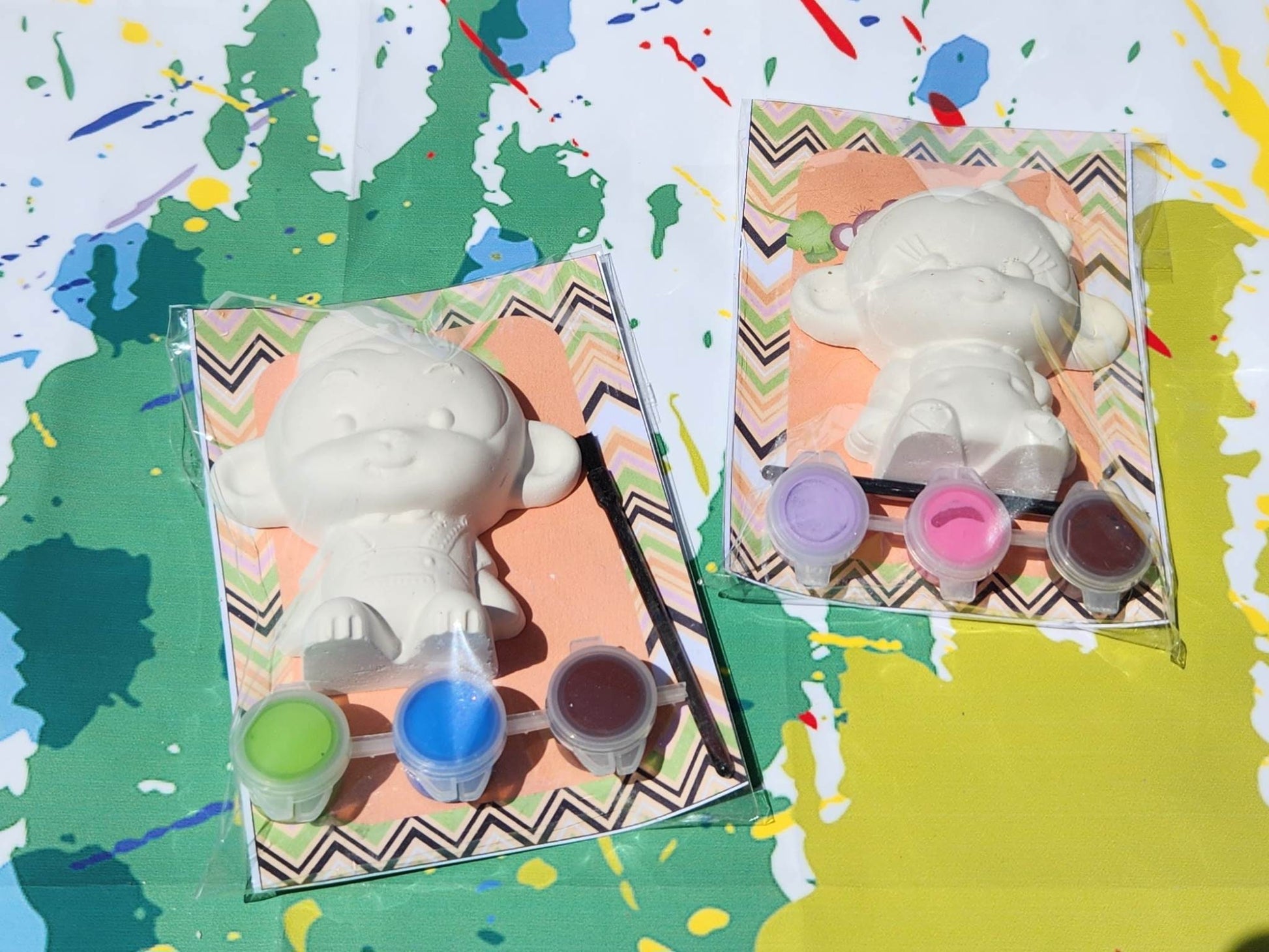 Monkey Paint Kit: Birthday Party Favors with Brush & 3 Paints