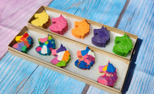 Unicorn Crayons l Unicorn Party Favors l Kids Unicorn Gifts l Gift For Kids Birthday l Unicorn Box Set of 5 Crayons