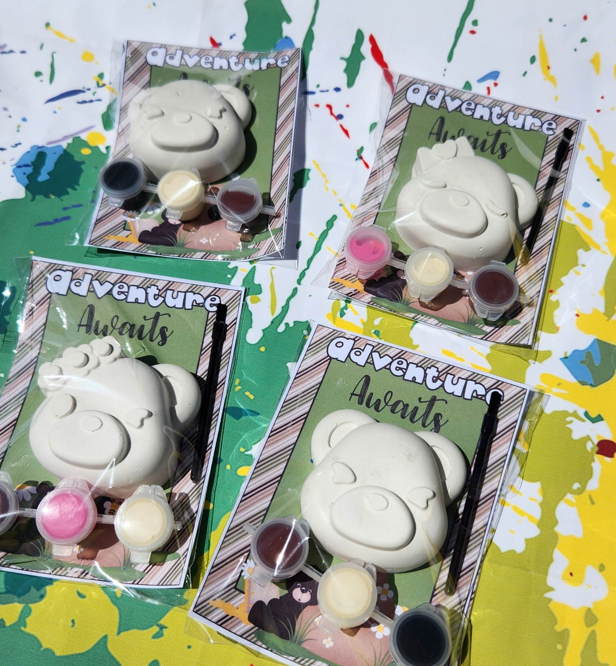 Camping-Themed Bear Paint Kit – DIY Kids Craft Set - Camping Party Favors - Camping Birthday Gifts for Kids
