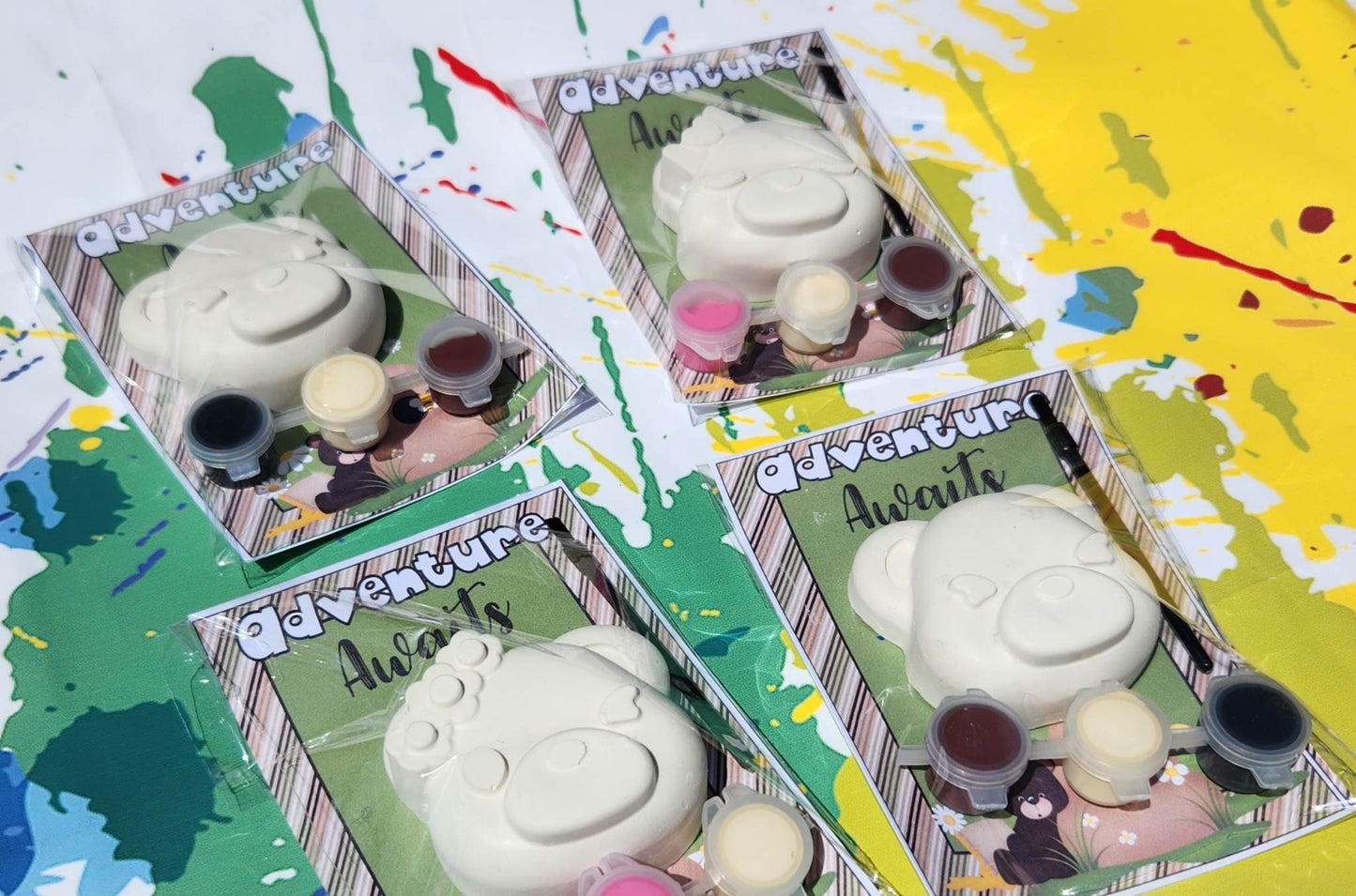 Camping-Themed Bear Paint Kit – DIY Kids Craft Set - Camping Party Favors - Camping Birthday Gifts for Kids
