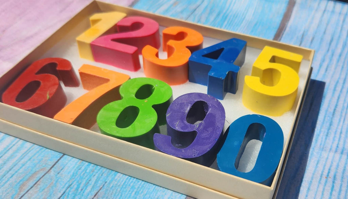 Jumbo Crayon Numbers, one through nine , Party Favors, Crayon names, Crayons, Birthday party gifts