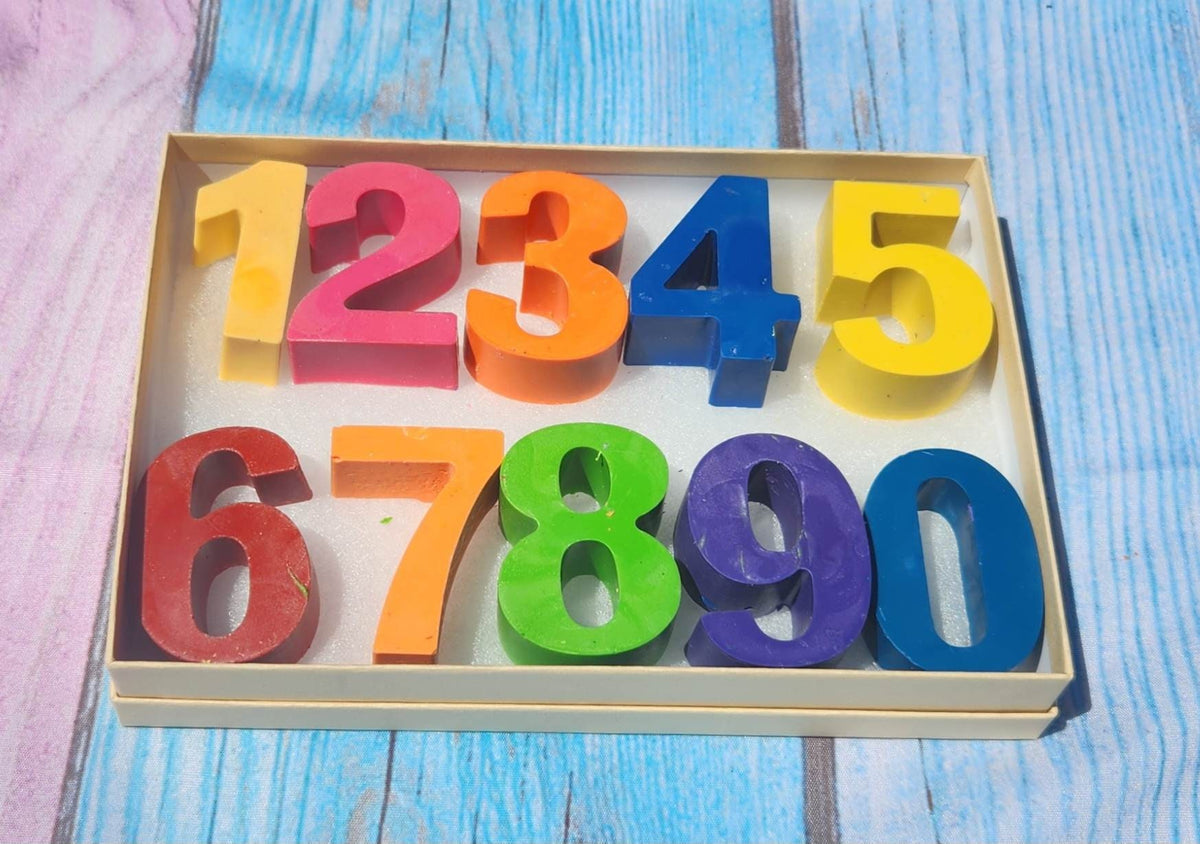 Jumbo Crayon Numbers, one through nine , Party Favors, Crayon names, Crayons, Birthday party gifts