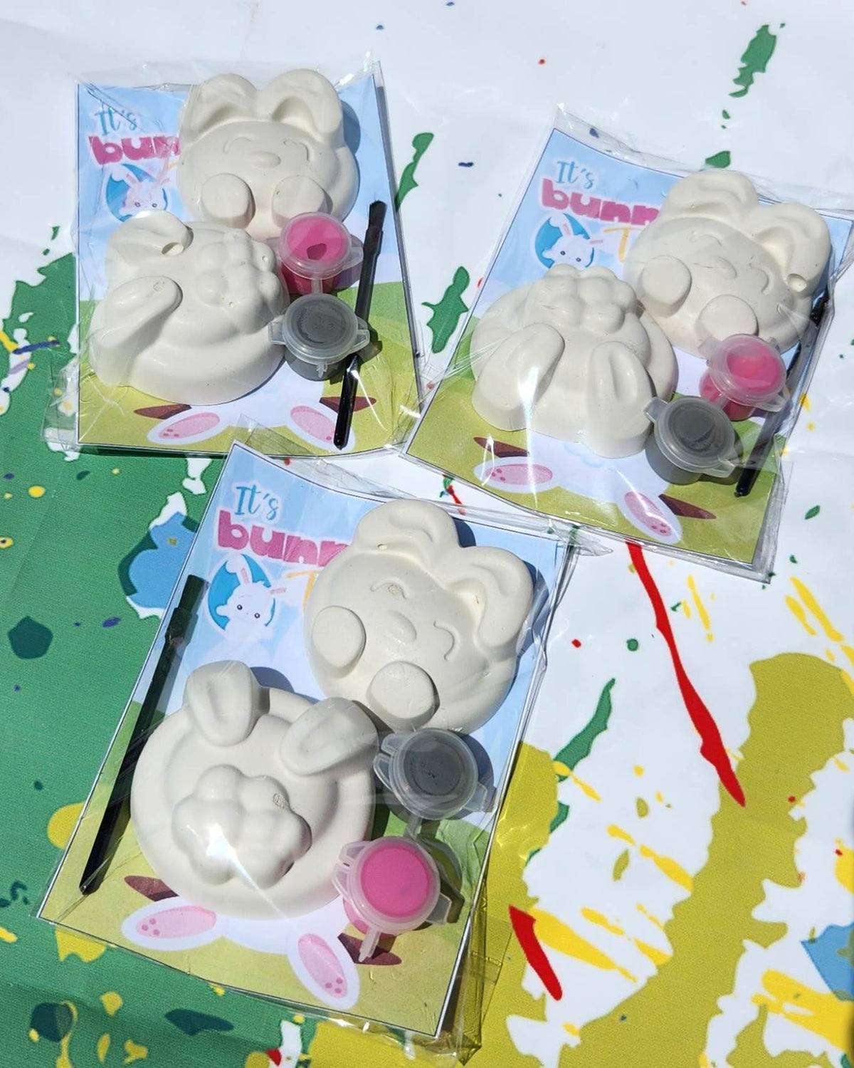 Easter Bunny & Tail DIY Paint Kit | Easter Basket Gift | Kids Easter Craft | Easter Basket Filler | Painting Craft for Kids
