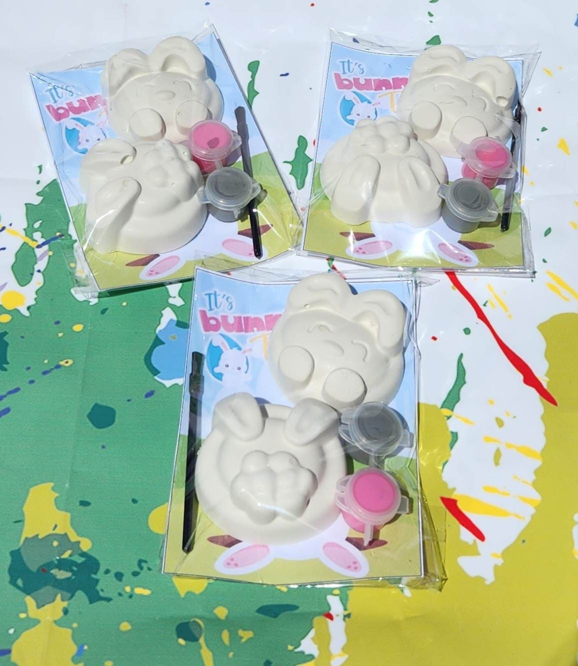 Easter Bunny & Tail DIY Paint Kit | Easter Basket Gift | Kids Easter Craft | Easter Basket Filler | Painting Craft for Kids