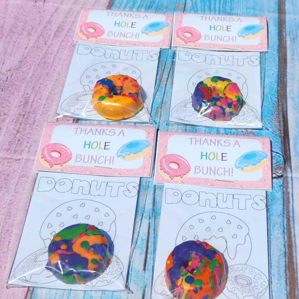 Donut Crayons with Coloring Kit | Doughnut Party | Classroom Handouts | Thank you Favors | Fillers | Kids Coloring Kit