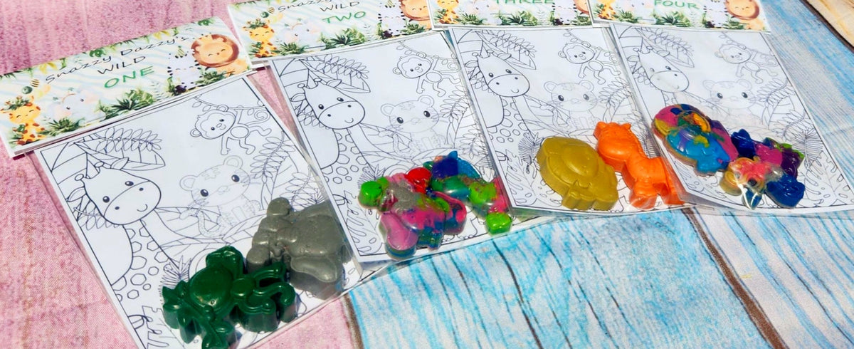 Jungle Animal Crayons: Party Favors, Kids Birthday, Art Goodie Bag
