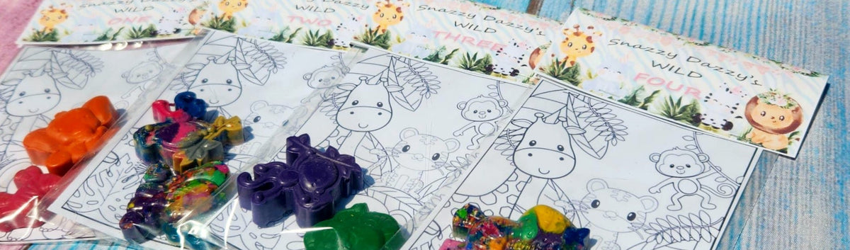Jungle Animal Crayons: Party Favors, Kids Birthday, Art Goodie Bag