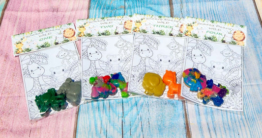 Jungle Animal Crayons: Party Favors, Kids Birthday, Art Goodie Bag