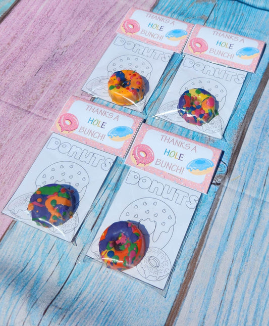 Donut Crayons with Coloring Kit | Doughnut Party | Classroom Handouts | Thank you Favors | Fillers | Kids Coloring Kit