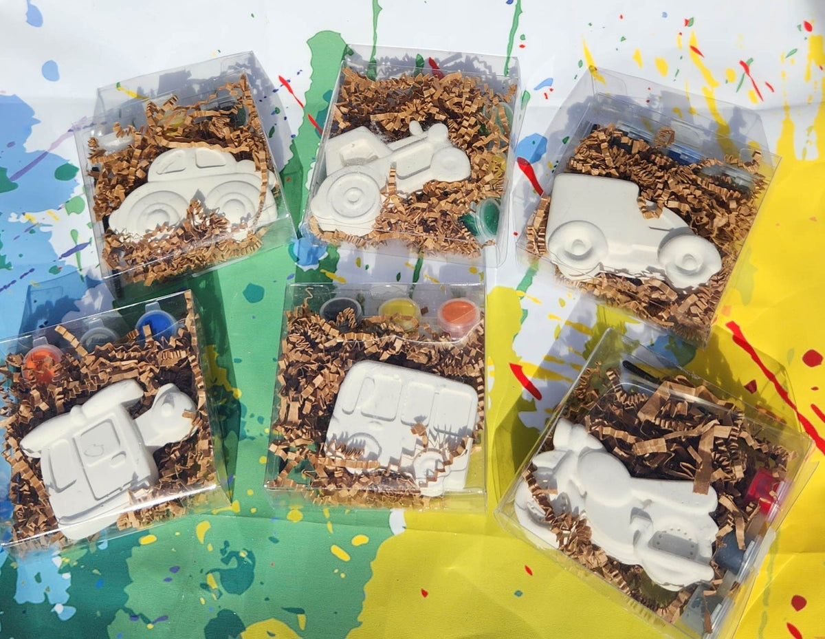 DIY Plaster Vehicle Paint Kit, Car, Plane, Tractor Party Favors