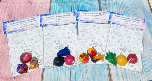 Space Crayons with Coloring Page: Galaxy Party Favors