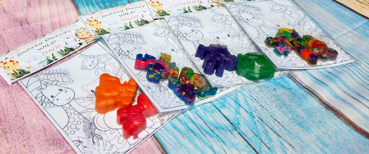Jungle Animal Crayons: Party Favors, Kids Birthday, Art Goodie Bag