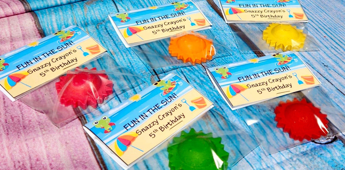 Fun in the Sun Party Favors - Sun Crayons - Fun in the Sun Birthday - Beach Party Favors