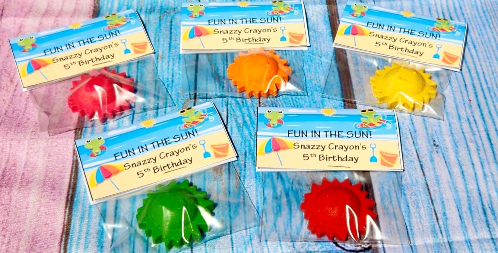 Fun in the Sun Party Favors - Sun Crayons - Fun in the Sun Birthday - Beach Party Favors