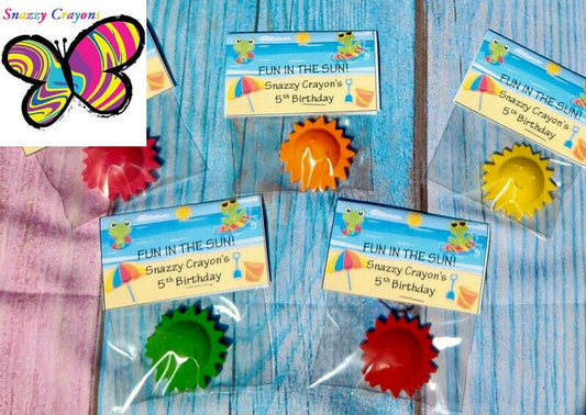 Fun in the Sun Party Favors - Sun Crayons - Fun in the Sun Birthday - Beach Party Favors