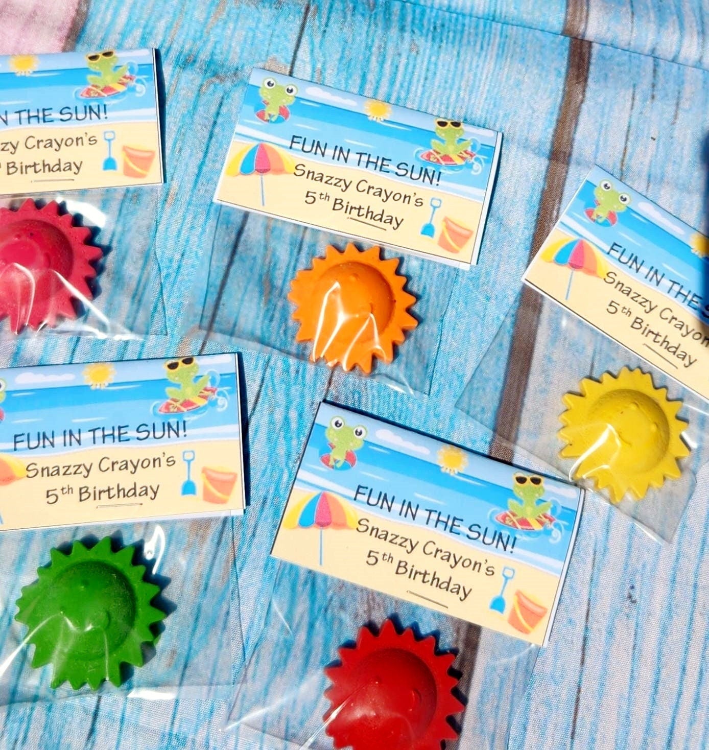 Fun in the Sun Party Favors - Sun Crayons - Fun in the Sun Birthday - Beach Party Favors