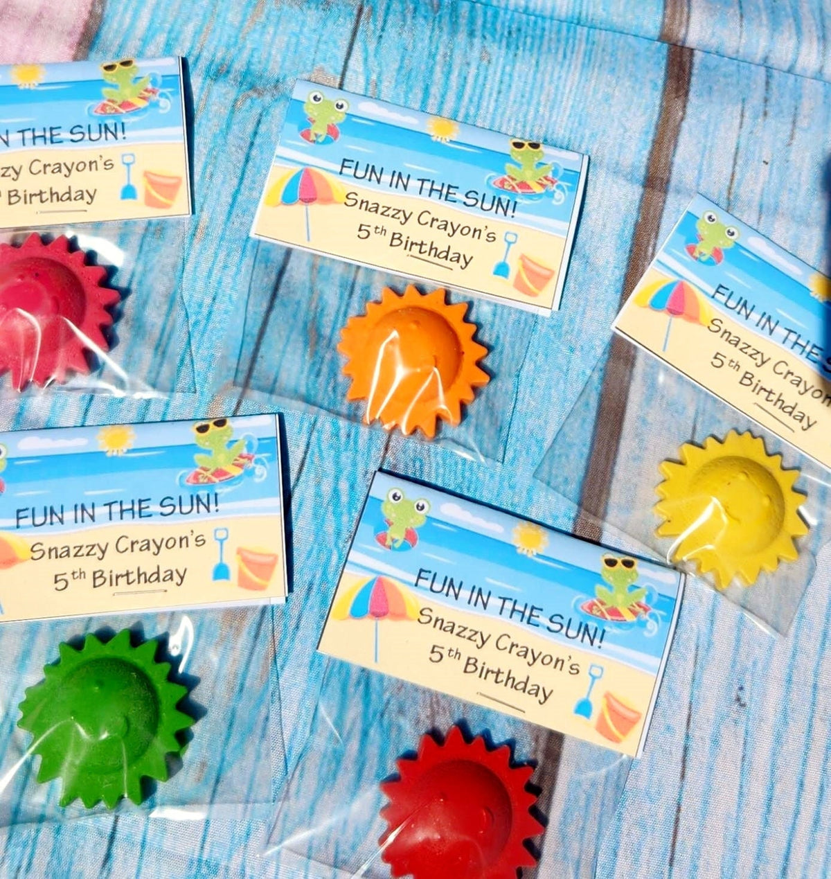 Fun in the Sun Party Favors - Sun Crayons - Fun in the Sun Birthday - Beach Party Favors
