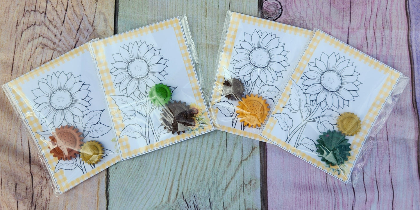 Sunflower Coloring Kits l Sunflower Crayons l Party Favors l Birthday Gifts l Thank you Favors l Sunflower Favors