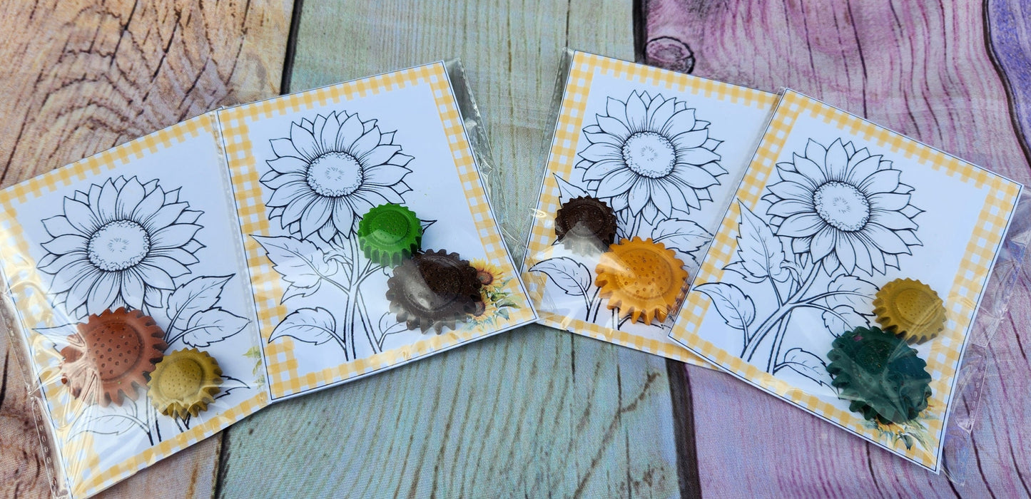 Sunflower Coloring Kits l Sunflower Crayons l Party Favors l Birthday Gifts l Thank you Favors l Sunflower Favors