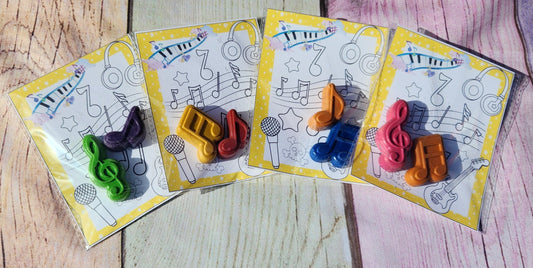 Music Themed Crayons l Coloring Kits l Kids Party Favors l Party gifts l Goodie Bag Favors l Music Note Crayons l Kids Gift l School Handout